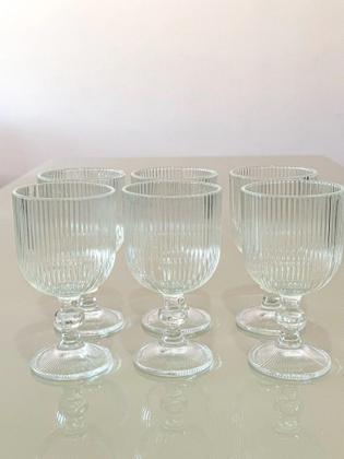 Imagem de Jogo Taças De Vidro Com Relevo 6 peças 270ml
