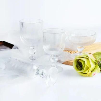 Imagem de Jogo Taças De Vidro Com Relevo 6 peças 270ml