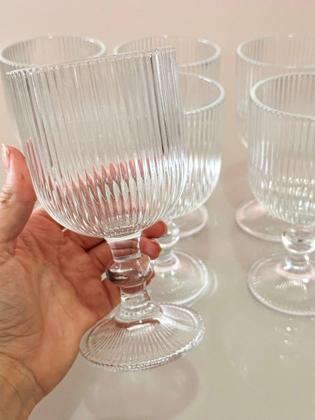 Imagem de Jogo Taças De Vidro Com Relevo 6 peças 270ml