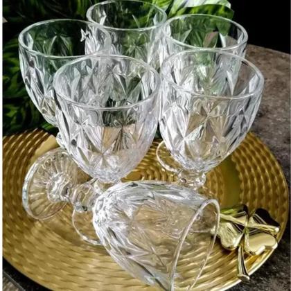 Jogo Taças Transparentes 6 Unidades Cristal Suco Agua Vidro Transparência Impecável - Mega Prime Imagem de Jogo Taças Transparentes 6 Unidades Cristal Suco Agua Vidro Transparência Impecável