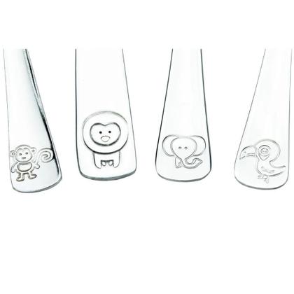 Imagem de Jogo Talher Inox Infantil Criança - Colher Garfo Faca 4Un