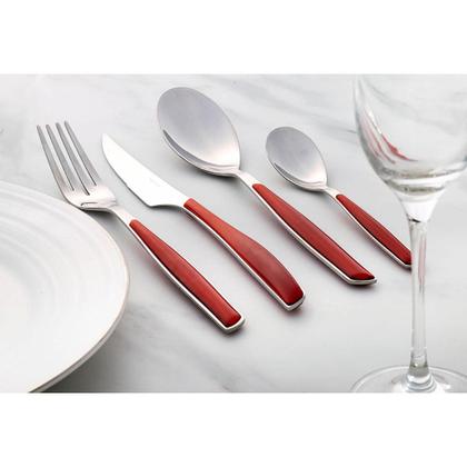 Imagem de Jogo Talheres 24 peças Inox Jantar Vermelho Glamour Bugatti