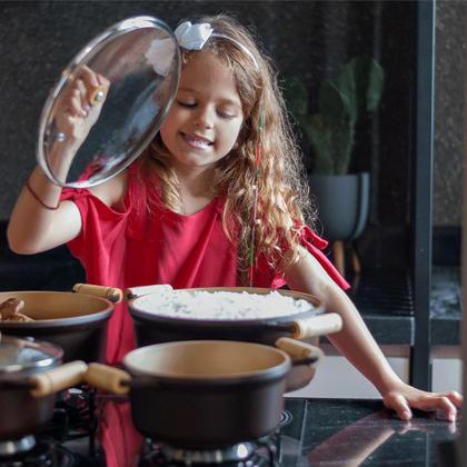 Imagem de Jogo Tampa De Vidro Para Panelas Frigideiras Com 5 Peças Nº 16 18 20 22 24