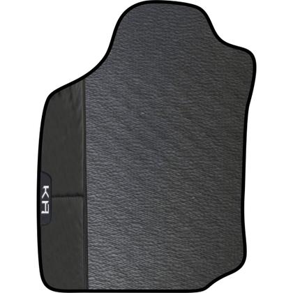 Imagem de Jogo tapete emborrachado com acabamento em sintético preto espcífico presonalizado com o nome do carro ford ka  15 a 21