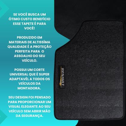 Imagem de Jogo Tapete Emborrahado Renault Personalizado P/ Sandero Duster kwid Logan Impermeável Fácil Limpeza Pvc