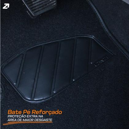 Imagem de Jogo Tapete Para Honda Fit LX 2009 a 2014 Traseiro inteiriço Carpete Preto Luxo Linha Conforto