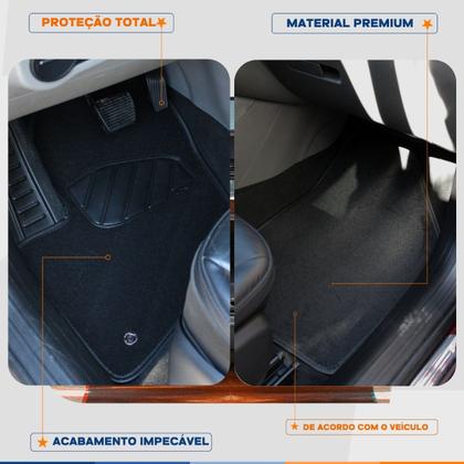 Imagem de Jogo Tapete Para Honda Fit LX 2009 a 2014 Traseiro inteiriço Carpete Preto Luxo Linha Conforto