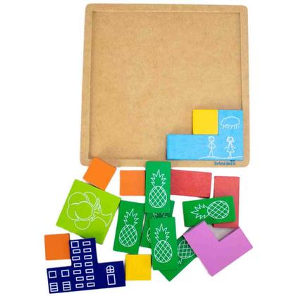 Imagem de Jogo Tetris em Plano - Madeira - BrinqMutti