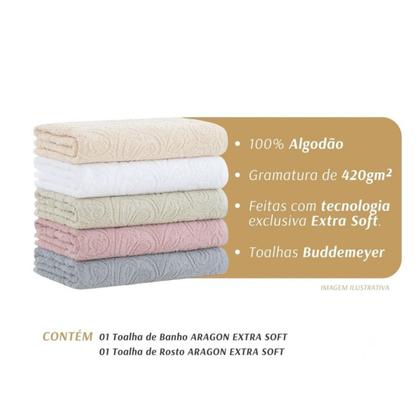 Imagem de Jogo Toalha Banho e Rosto Aragon Extra Soft Buddemeyer