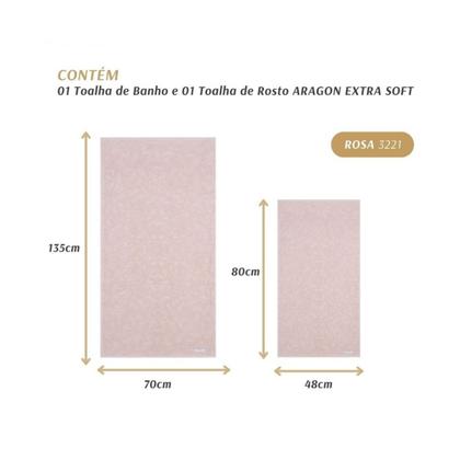 Imagem de Jogo Toalha Banho e Rosto Aragon Extra Soft Buddemeyer