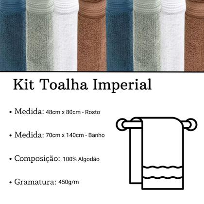Imagem de Jogo Toalha Banho e Rosto Karsten Imperial 70x140cm e 48x80cm Alta Absorção