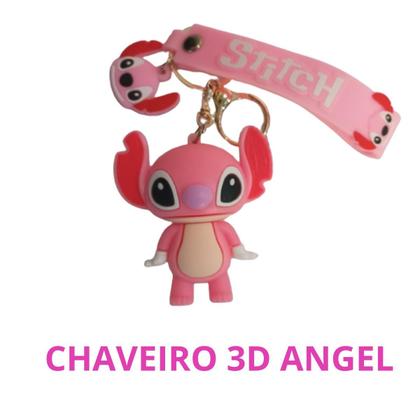Imagem de Jogo Toalha com Chaveiro 3D Casal Stitch1 Rosa mg