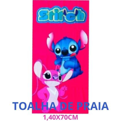 Imagem de Jogo Toalha com Chaveiro 3D Casal Stitch1 Rosa mg