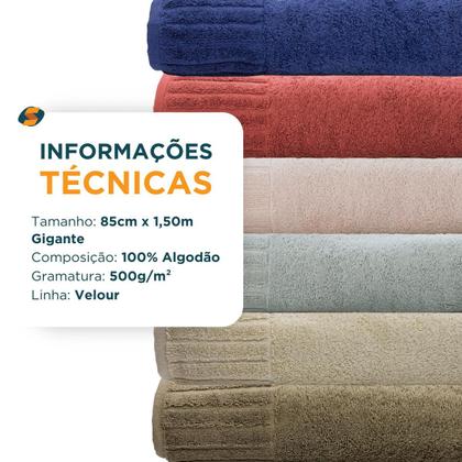 Imagem de Jogo Toalha De Banho Gigante Ele/Ela Velour - 500g/m² Camesa 100% Algodão
