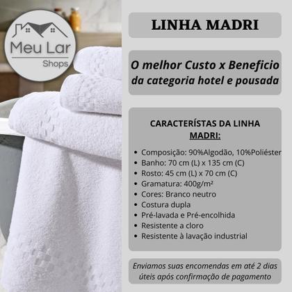 Imagem de Jogo Toalha Hotel Pousada 4 Banho 2 Rosto 2 Piso Lufamar 400gr/m² - Madri