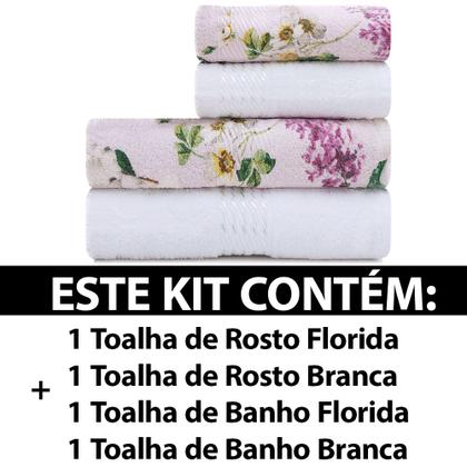 Imagem de Jogo Toalhas 4 Peças Banho e Rosto 100% Algodão Prisma Lisa Dohler