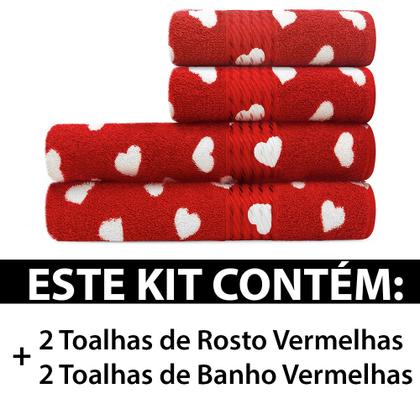 Imagem de Jogo Toalhas 4 Peças Banho e Rosto 100% Algodão Prisma Lisa Dohler