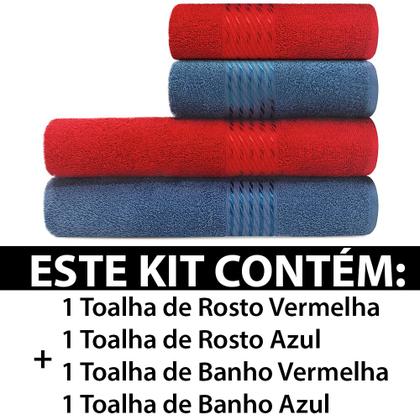 Imagem de Jogo Toalhas 4 Peças Banho e Rosto 100% Algodão Prisma Lisa Dohler