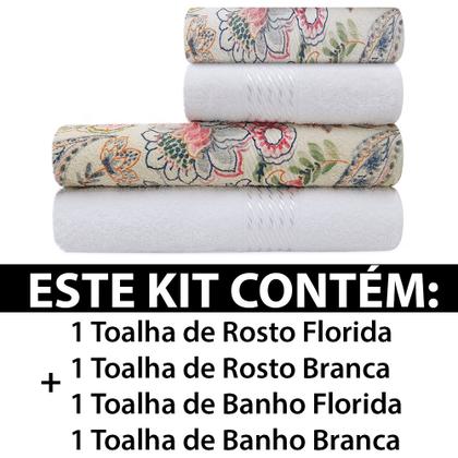 Imagem de Jogo Toalhas 4 Peças Banho e Rosto 100% Algodão Prisma Lisa Dohler