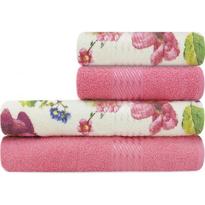 Imagem de Jogo Toalhas 4 Peças Banho e Rosto 100% Algodão Prisma Lisa Dohler