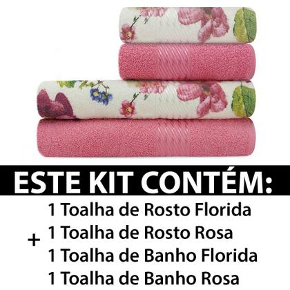 Imagem de Jogo Toalhas 4 Peças Banho e Rosto 100% Algodão Prisma Lisa Dohler