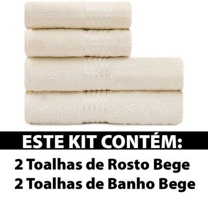 Imagem de Jogo Toalhas 4 Peças Banho e Rosto 100% Algodão Prisma Lisa Dohler