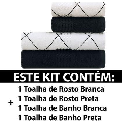 Imagem de Jogo Toalhas 4 Peças Banho e Rosto 100% Algodão Prisma Lisa Dohler