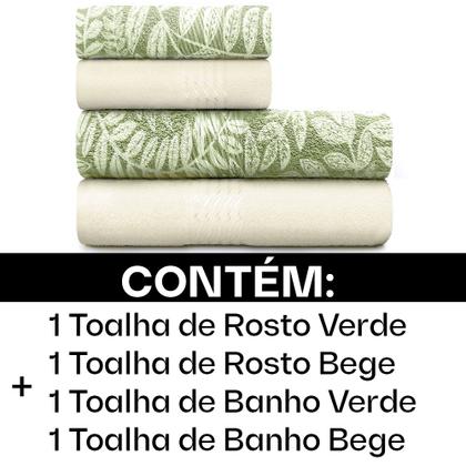 Imagem de Jogo Toalhas 4 Peças Banho e Rosto 100% Algodão Prisma Lisa Dohler