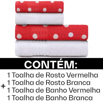 Imagem de Jogo Toalhas 4 Peças Banho e Rosto 100% Algodão Prisma Lisa Dohler