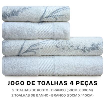 Imagem de Jogo Toalhas 4 Peças Banho e Rosto 100% Algodão Prisma Lisa Dohler