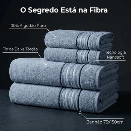 Imagem de Jogo Toalhas Banho Camesa Vitta Plus 4 Peças 100 Algodão