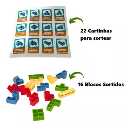 Imagem de Jogo Torre De Equilíbrio Blocos Tetris Diversão Garantida