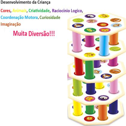 Imagem de Jogo Torre Divertida Animais Brinquedo Educativo Infantil