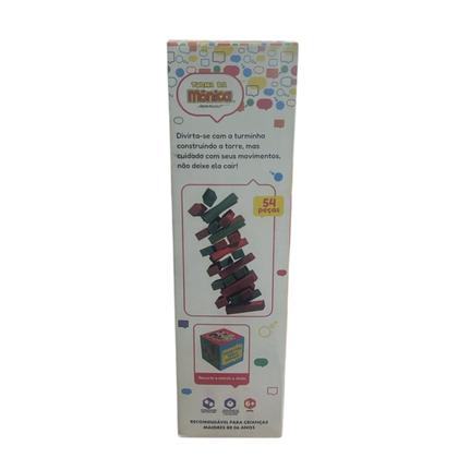 Imagem de Jogo Torre Maluca Brinquedo Equilíbrio Turma Da Monica 54 Pc