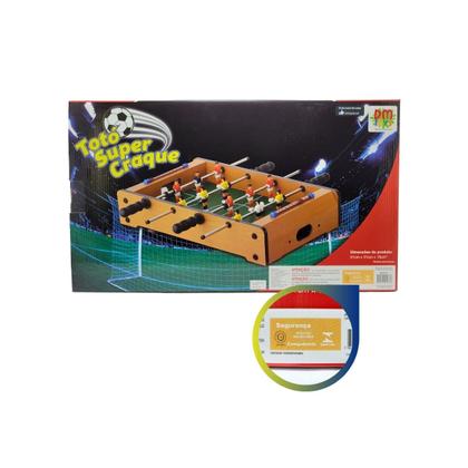 Imagem de Jogo Toto Super Craque 51,5cmx31cmx10,5cm DM Toys Mini Pebolim Infantil Completo