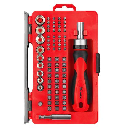 Imagem de Jogo universal com bits e soquetes, cromo vanadio, 78pcs // mtx
