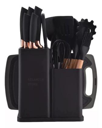 Imagem de Jogo Utensílios de Cozinha 19 Peças C/ Tábua Silicone MM-JJ13