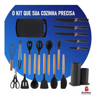 Imagem de Jogo Utensílios de Cozinha 19 Peças C/ Tábua Silicone MM-JJ13