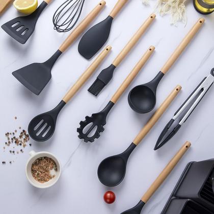 Imagem de Jogo Utensílios De Cozinha 19 Peças Silicone Antiaderente