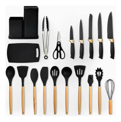 Imagem de Jogo Utensílios De Cozinha 19 Peças Silicone Antiaderente