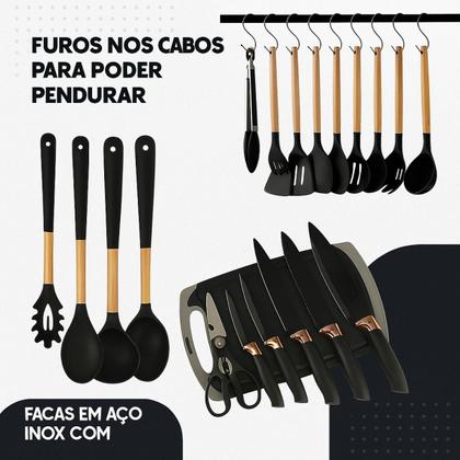 Imagem de Jogo Utensílios De Cozinha 19 Peças Silicone Antiaderente