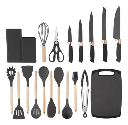 Imagem de Jogo Utensílios De Cozinha 19 Peças Silicone Antiaderente
