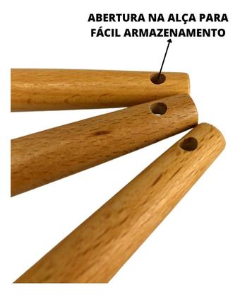 Imagem de Jogo Utensilios de Cozinha Silicone 7 peças Madeira Cinza