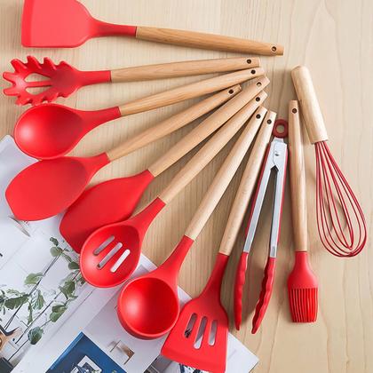 Imagem de Jogo Utensílios Silicone 13 Peças Cozinha Material Resistente