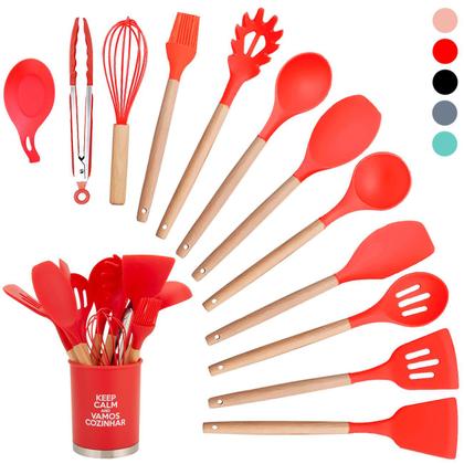 Imagem de Jogo Utensílios Silicone 13 Peças Cozinha Material Resistente