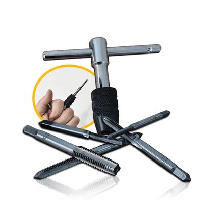 Imagem de Jogo Vira Macho Tipo T Ferramenta De Rosqueamento Manual De Rosca M3M8 Bricolage