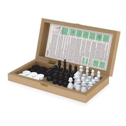 Imagem de Jogo Xadrez E Damas Escolar 714 Junges