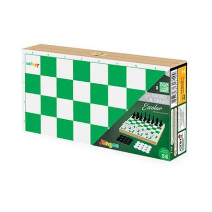 Imagem de Jogo Xadrez E Damas Escolar 714 Junges