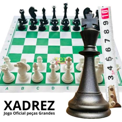 Imagem de Jogo Xadrez Oficial De Tabuleiro Napa 46x46cm Padrão Escolar Rei 10cm Peças de Xadrez Grande