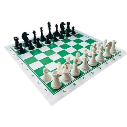 Imagem de Jogo Xadrez Oficial De Tabuleiro Napa 46x46cm Padrão Escolar Rei 10cm Peças de Xadrez Grande